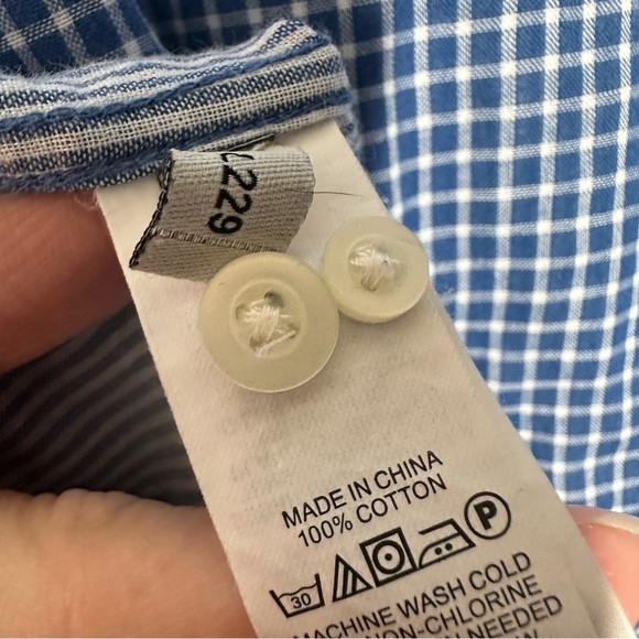 Jack Spade Blue Check Button Down Shirt Size Large - Picture 7 of 7